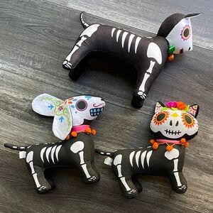 Day of the Dead Skeleton Animal Plush Set